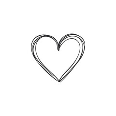 Hand drawn heart shape with sketchy lines love romance
