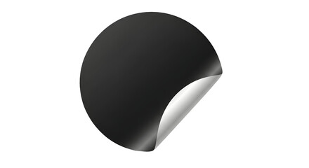 Dark gray round sticker with pealed corner
