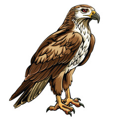 Majestic Brown Eagle with Piercing Red Eye and Sharp Black Beak