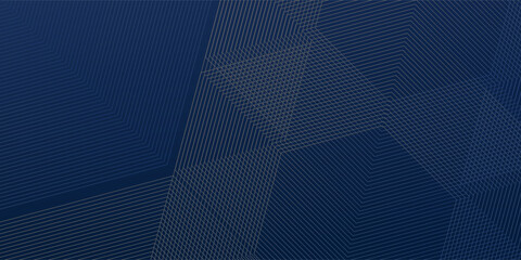 Obraz premium Dark blue background. Modern line stripes curve abstract presentation background. Luxury paper cut background. Abstract decoration, golden pattern, halftone gradients, 3d Vector illustration
