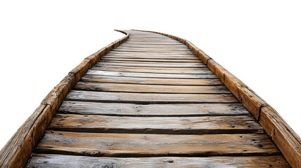 Obraz premium Boardwalk for Outdoor Leisure and Coastal Design - Isolated on White Background