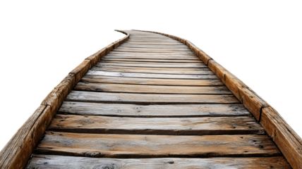 Boardwalk for Outdoor Leisure and Coastal Design - Isolated on White Background