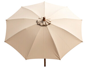  Modern Beige Patio Umbrella in Top View with Soft Circular Shadow