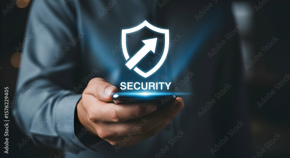 Poster enhanced mobile security protecting your data with advanced technology