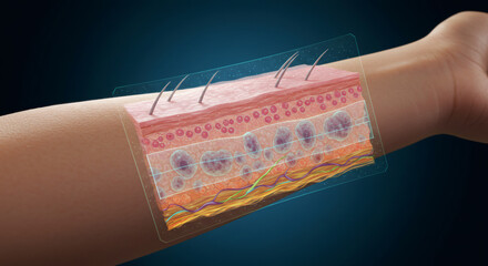 Detailed Skin Layer Visualization with Holographic Overlay