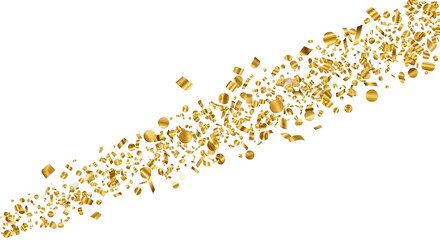 Gold confetti design on black background