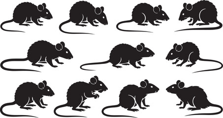 set of mouse silhouettes
