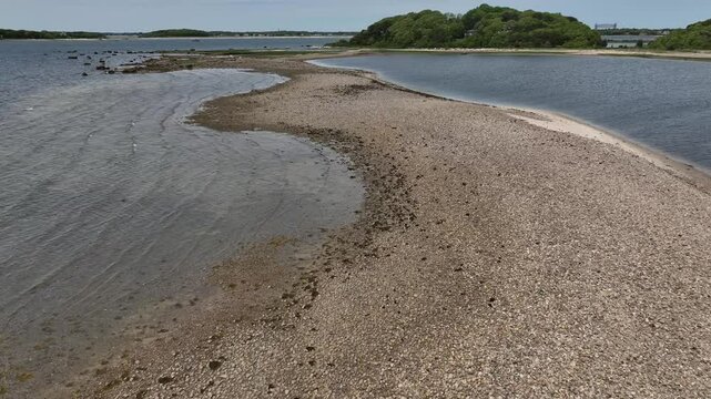 Natural barrier Islands and wildlife preserves in Buzzards Bay in Massachusetts south of Plymouth and Cape Cod Bay 