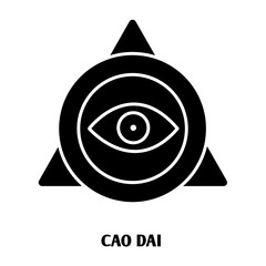 Cao dai editable stroke outline icon isolated on white background flat vector illustration, black outline, Pixel perfect