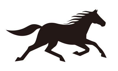 A vector horse in silhouette style