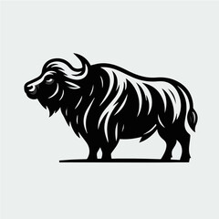 Obraz premium Bold Standing Buffalo Silhouette
