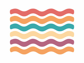 Colorful abstract wavy lines in a pastel color palette.