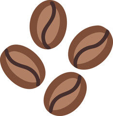 Four Coffee Beans in a Simple Design
