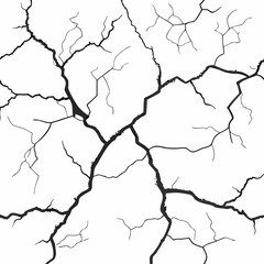 Obraz premium Close-up of Cracked Parched Earth Surface Highlighting Natural Patterns and Fragmentation in a Dry Landscape