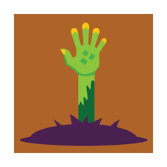 Green zombie hand