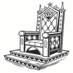 Intricately Designed Royal Throne with Ornate Details and Elevated Platform for Regal Ceremonies and Symbol of Authority in Prestigious Settings