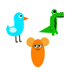 Dziecięca ilustracja z ptaszkiem krokodylem– wektorowa grafika © Laura