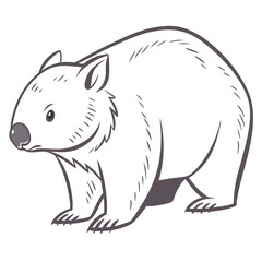 Minimalist Line Drawing of a Curious Bear with Simplified Features and Clean Design for Wildlife Illustration