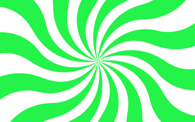 Abstract green and white radial sunburst background. Central point, forming a dynamic, energetic visual effect. Radial burst design is often used in advertising, comics, pop art, and digital design