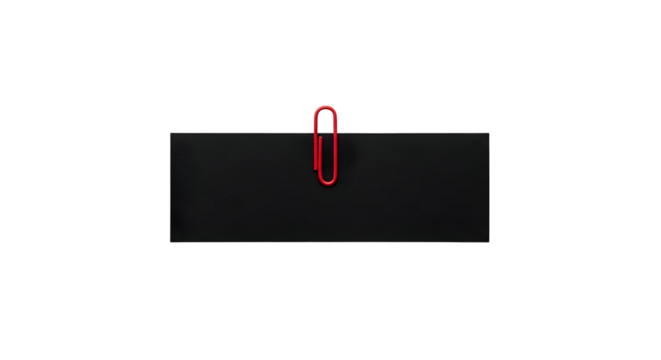 Red paperclip on dark background