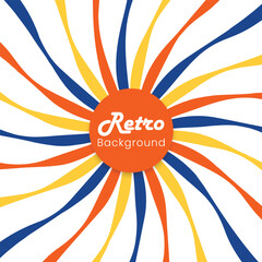 wavy retro background with radial swirl lines in vintage style. perfect for posters, flyers, social media posts, t-shirt designs, web templates, and nostalgic vector art projects for creative use.