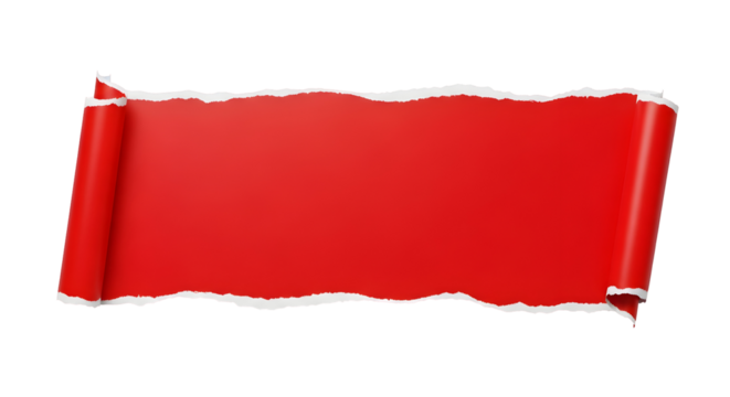 Ripped red paper roll on black background - Powered by Adobe