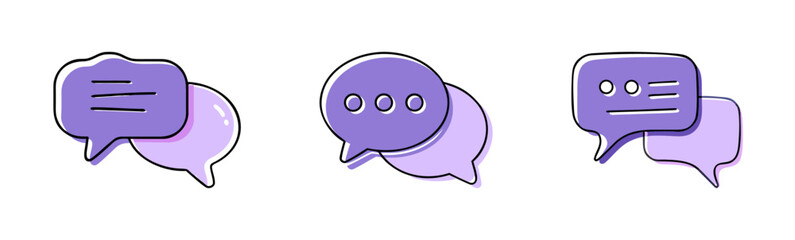 Communication icons perfect for conveying messaging, dialogue, or any form of digital interaction