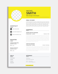 Clean Professional Resume & Portfolio CV Template – Minimalist Design