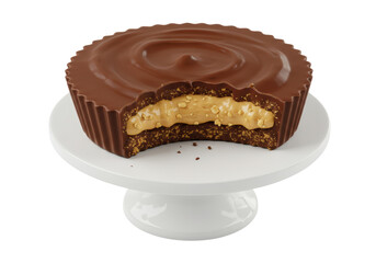Isolated Chocolate Peanut Butter Cup on Pedestal Sweet Temptation