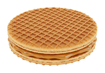 Isolated Caramel Filled Stroopwafel Dutch Treat