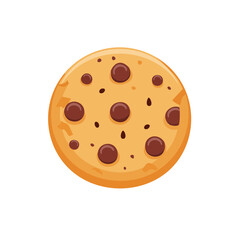 Fototapeta premium A Delicious Chocolate Chip Cookie. A top-down shot of a perfect chocolate chip cookie 