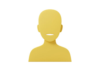 Isolated Faceless Profile Avatar in Golden Yellow