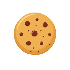 Delicious round chocolate chip cookie isolated against an empty backdrop, evoking a sense of joy and sweetness