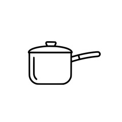 Simple linear vector icon of a cooking pot  