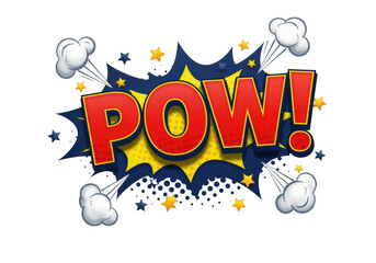 Isolated Comic Book POW - Super Hero Explosion