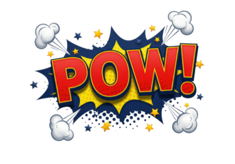 Isolated Comic Book POW - Super Hero Explosion