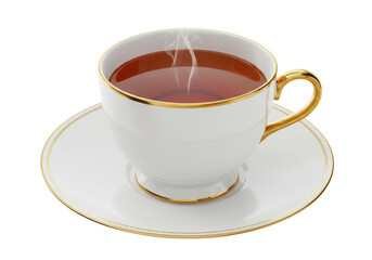 Isolated Tea Cup on Saucer - Hot Drink