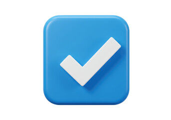 Isolated Check Mark in Square Button - Valid Sign