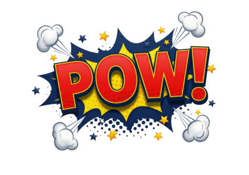 Isolated Comic Book POW - Super Hero Explosion