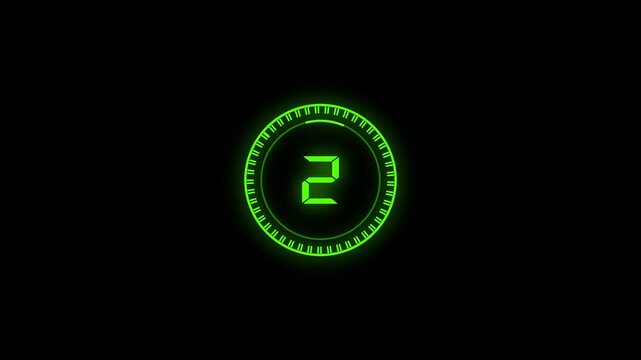 HUD high tech countdown black color on white background. 4k video