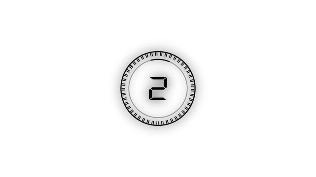 HUD high tech countdown black color on white background. 4k video