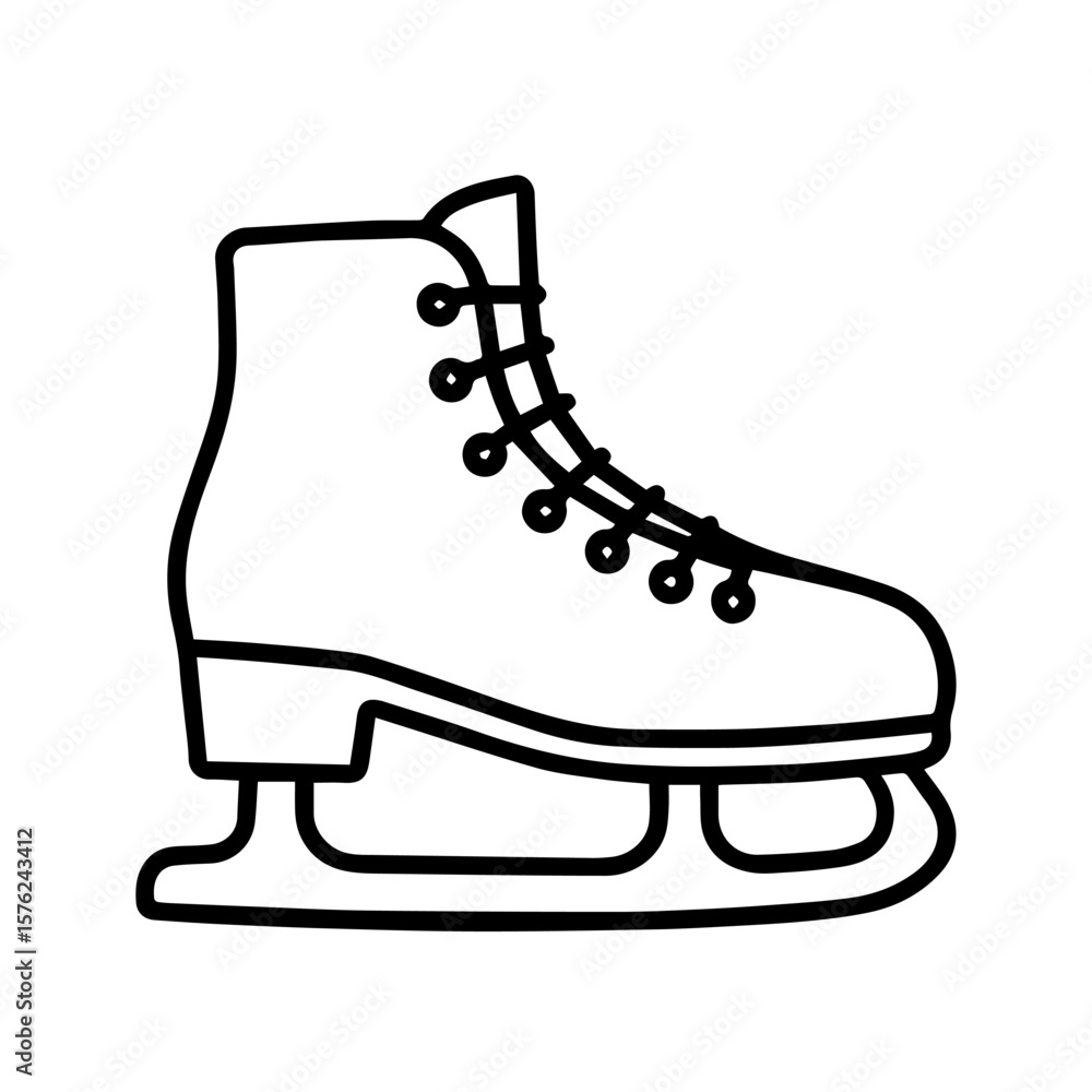 Poster line icon ice skates vector on white background vector line icon on white background