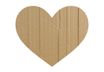 Isolated Corrugated Cardboard Heart Shape
