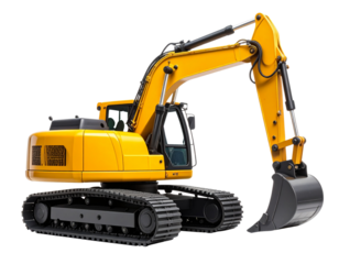 Compact Mini Excavator with Rubber Tracks – Utility Equipment Isolated