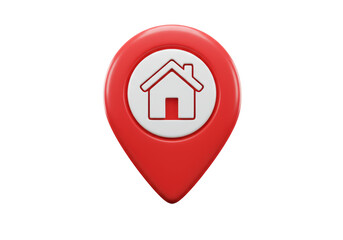 Obraz premium Isolated Red Location Pin with House Icon