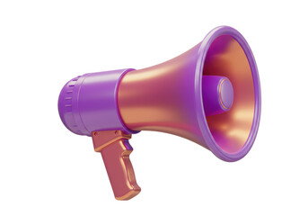 Isolated Purple and Gold Megaphone