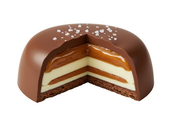 Isolated Gourmet Salted Caramel Chocolate Dome