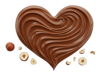 Isolated Chocolate Hazelnut Spread in Heart Shape