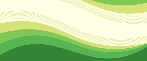 Obraz premium Green and white business wave banner background. Eps10