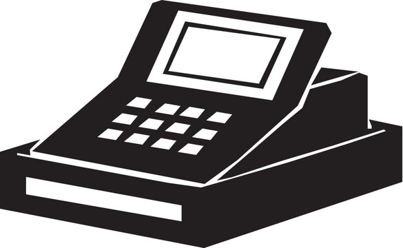 recommend clip art: Cash Register Silhouette Vector Illustration Black and White